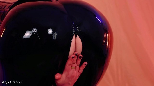 wet pussy curvy girl wearing shiny tight latex leather clothes and having fun in rubber dresses