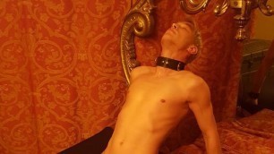 Blonde Twink Slave fucked over the bench