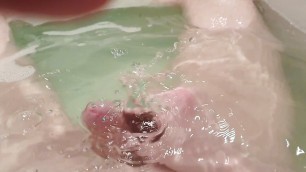 Masturbating and cumming in the bathtub