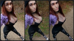 Crossdresser Alaina Sanchez Lovely Spring Walk